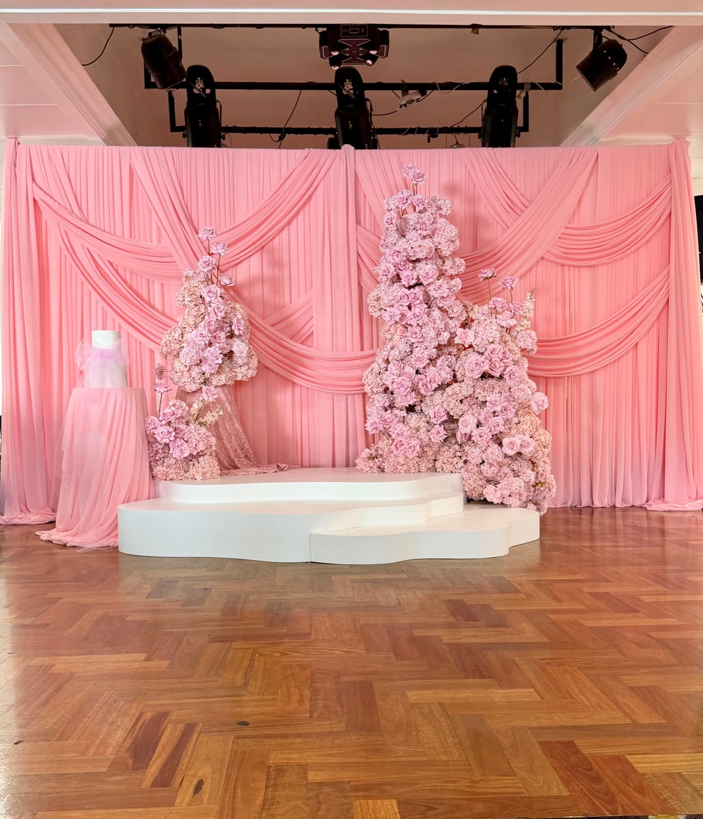 Birthday party styling with balloon installations and themed decorations