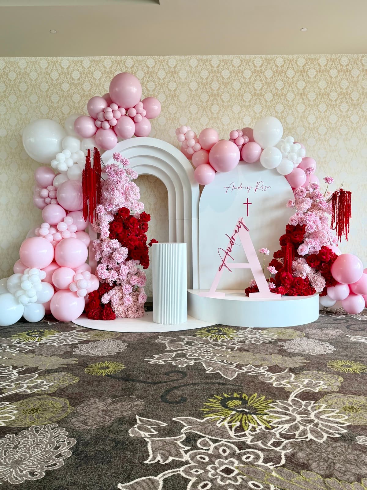Corporate event styling with professional decorations and branding