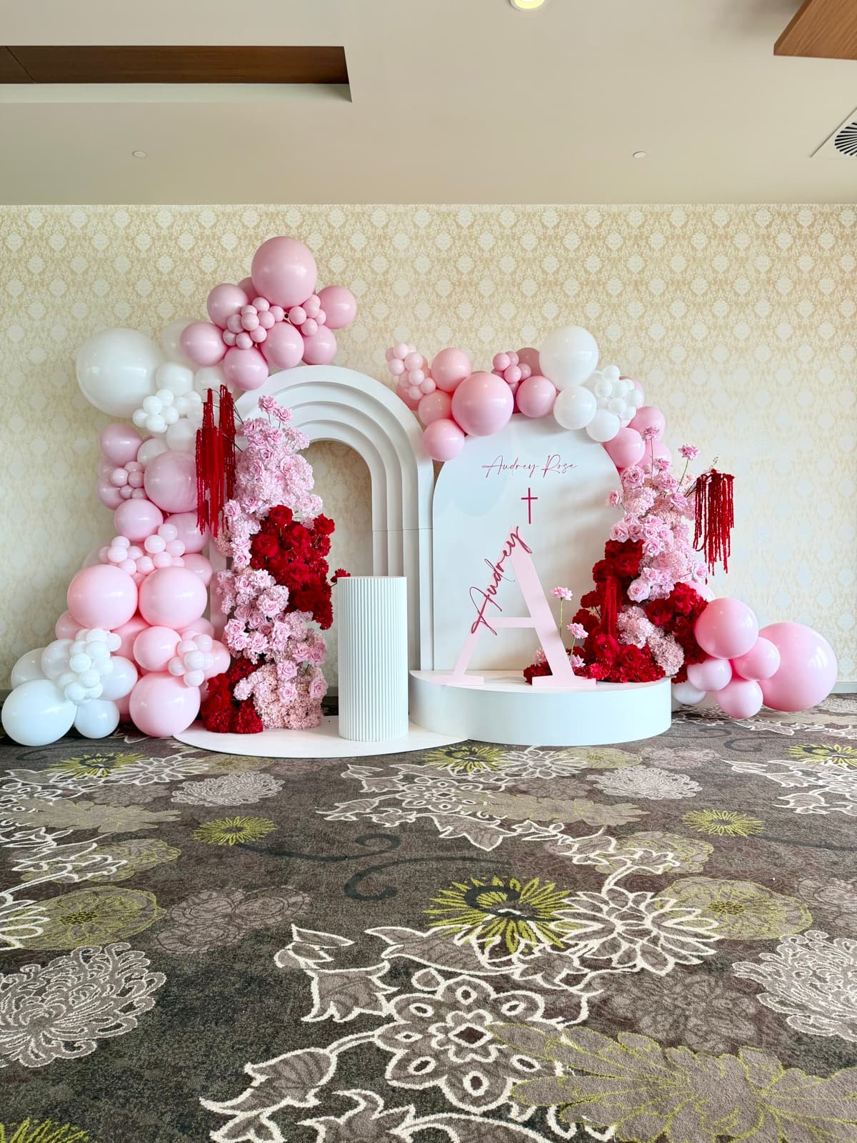 Corporate event styling with professional decorations and branding