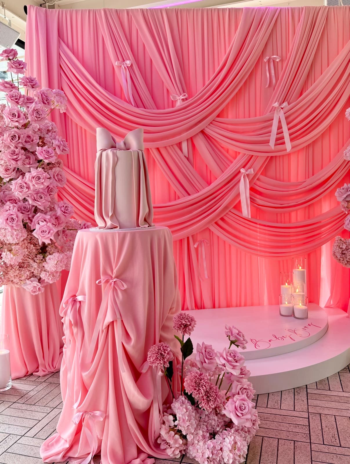 Professional draping and fabric styling for Melbourne events