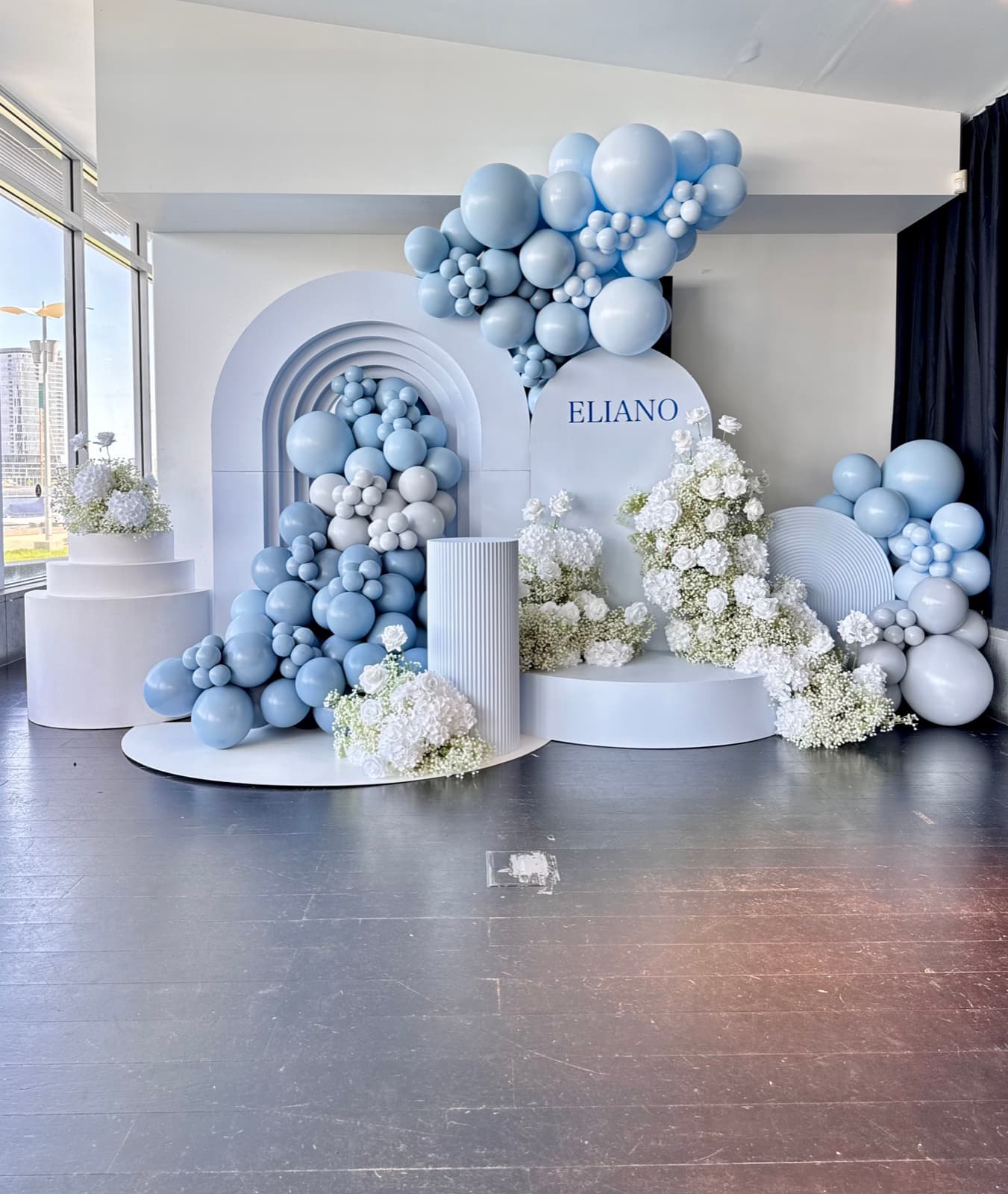 Wedding reception styling with draping florals and table settings