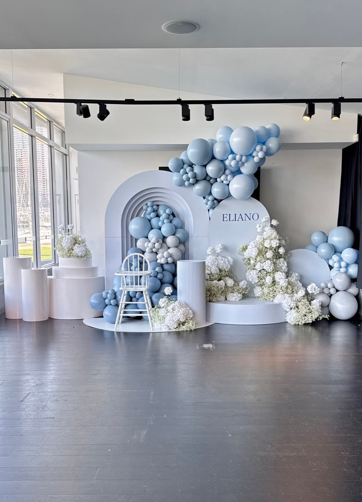 Wedding reception styling with draping florals and table settings